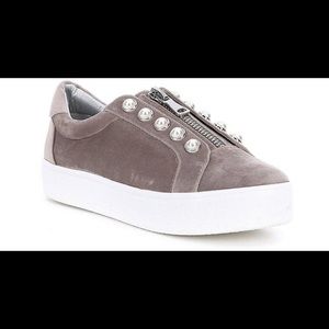 Women's Velvet Grey Lynn Pearl Zip Sneakers